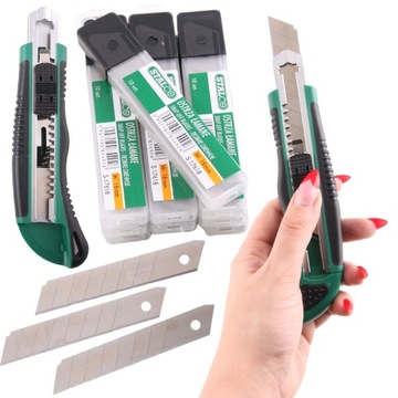 НОЖ И 100 ЛОМАЮЩИХСЯ ЛЕЗВИЙ ДЛЯ КАРТОННЫХ ОБОЕВ НОЖ С ЛОМАЮЩИМСЯ ЛЕЗВИЕМ своими руками 18 мм