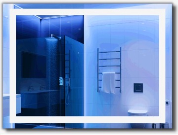 LUSTRO 100x95 cm PODŚWIETLANE LED ŁAZIENKOWE WZORY