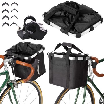 Torba Koszyk na kierownicę rower rowerowa klik do 5kg materiałowa Składana