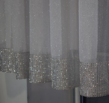 ШТОРА КАК МОРОЗ, маркизет RASHEL, КОРОТКИЕ пришитые стразы