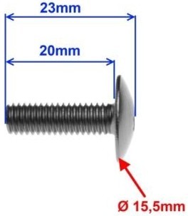 Śrubka Śruba motocyklowa 6x20 ALUMINIOWA srebrna