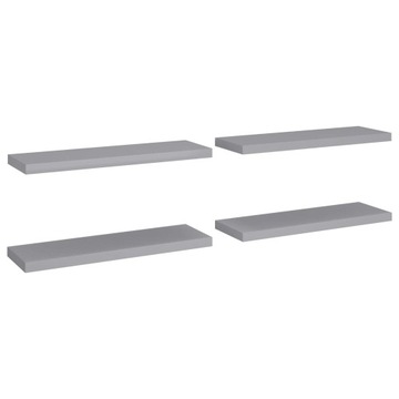 Półki ścienne, 4 szt, szare, 80 x 23,5 x 3,8 cm, MDF