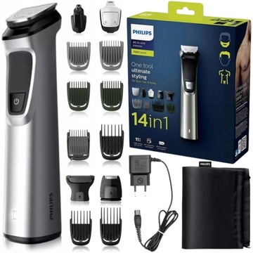 TRYMER MASZYNKA PHILIPS BRODA WŁOSY 14w1 + ETUI