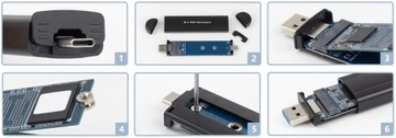 Твердотельный накопитель «2 в 1» NVME PCIe M.2 USB и USB-C 3.2