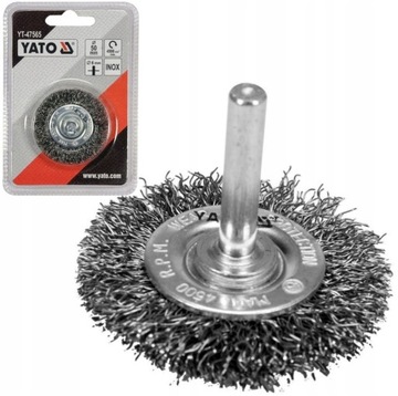 SZCZOTKA TARCZOWA 50mm DRUT INOX NA WIERTARKĘ YATO