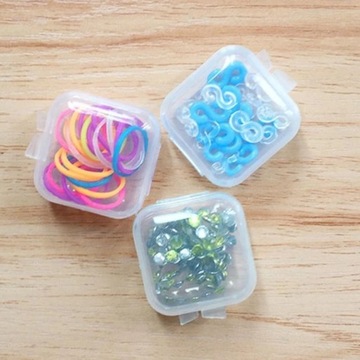 1-50pcs Mini Storage Box Transparent Square Plastic Case for Earring Ring