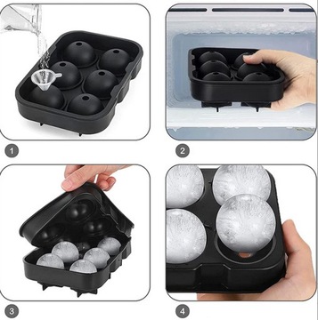 СИЛИКОНОВАЯ ФОРМА ДЛЯ КУБИКА ЛЬДА БОЛЬШИЕ ШАРИКИ XXL