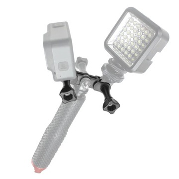 Двойной держатель SHOOT Тройник для камер GoPro DJI ACTION LED лампа (GP.184)