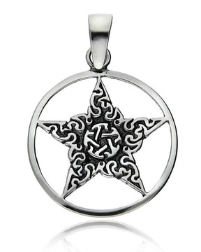 ZAWIESZKA SREBRNA PENTAGRAM CELTYCKI TALIZMAN SREBRO 925