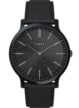 Zegarek męski na pasku TIMEX czarny elegancki do garnituru modny