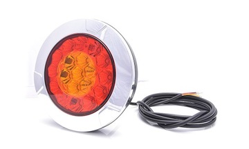 Lampa tylna zespolona okrągła diodowa led 12/24V 3 FUNKCJE WPUSZCZANA
