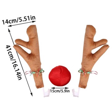 УКРАШЕНИЕ РОЖДЕСТВЕНСКОЕ УКРАШЕНИЕ ДЛЯ АВТОМОБИЛЯ АВТО НАБОР РОГА ОЛЕНЯ + НОС