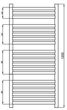 ЛЕСТНИЦА ДЛЯ РАДИАТОРА ВАННОЙ 20-РЕБР. 1200х570мм.
