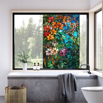 Наклейки на оконное стекло Затенение Матовые цветочные наклейки