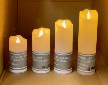 Świeca LED 17,5 cm / 5 cm Subito efekt płomienia