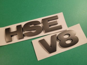 Эмблема Range Rover, надпись HSE V8