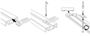 МЕТАЛЛИЧЕСКАЯ ОПОРА ДЛЯ АЛЮМИНИЕВОЙ ТОНКОЙ ПОТОЛОЧНОЙ РЕЙКИ, ОДИНАРНАЯ И ДВОЙНАЯ