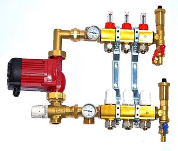 РАСПРЕДЕЛИТЕЛЬ 9 СЕКЦИЙ ДЛЯ НАПОЛЬНОГО БЛОКА С НАСОСОМ + ГРУППА