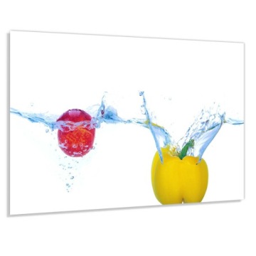 Panel szklany hartowany 90x70 Rozprysk woda owoce