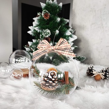 ШАРЫ АКРИЛОВЫЕ ПРОЗРАЧНЫЕ 10см ПЛАСТИКОВЫЙ ДЕКУПАЖ 12шт.