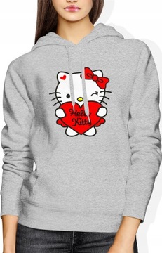 HELLO KITTY KAWAII BLUZA KOT ANIME DAMSKA ROZM L BLUZKA Z KAPTUREM DRESOWA