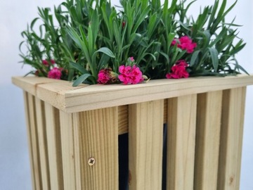 Вазон ламельный садовый деревянный 85 см, со съемной вставкой