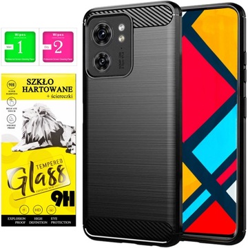 Etui CARBON Case OBUDOWA Plecki Pokrowiec + SZKŁO do Motorola Edge 40