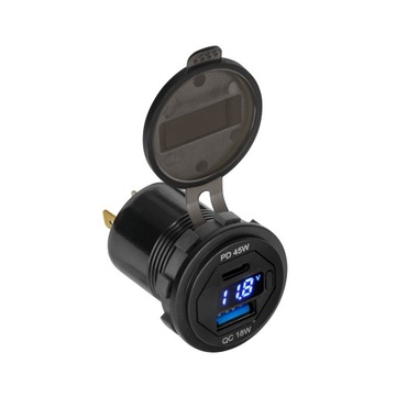 Автомобильное зарядное устройство USB+USB Type C с функцией быстрой зарядки и подачи питания