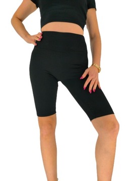 Kolarki legginsy damskie prążkowane sport siłownia fitness krótka 2XL/3XL