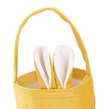 Kosz Wielkanocny Torebki Zająca Wielkanocnego, jajka, cukierki, żółte