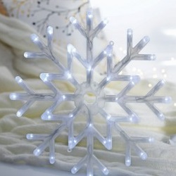 LAMPKI LED CHOINKA ŚNIEŻYNKA 40CM GWIAZDA BIAŁA