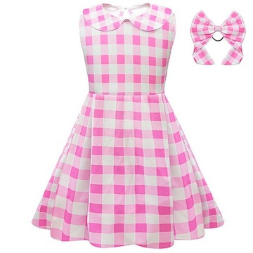 SPÓDNICA W RÓŻOWĄ KRATĘ BARBIE PRINCESS GIRLS LAPA