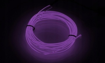 2M ŚWIATŁOWÓD EL WIRE LED TAŚMA PASEK AMBIENT OŚWIETLENIE 12V FIOLETOWY