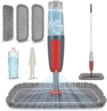 MEXERRIS OBROTOWY MOP Z MIKROFIBRY ZE SPRYSKIWACZEM BUTELKA 410ML 3 WKŁADY
