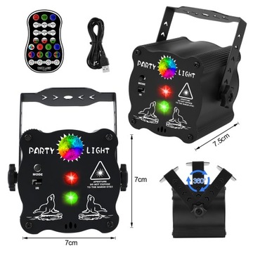 Диско-лампы для домашней вечеринки SOUND SENSOR LASER + REMOTE