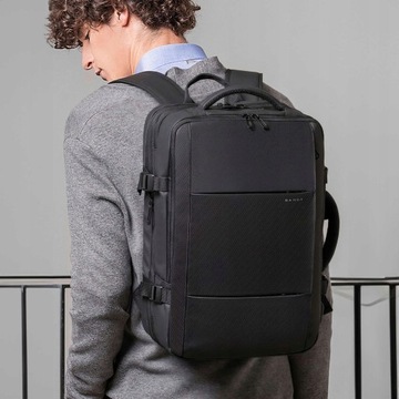 Wodoodporny PLECAK DUŻY na laptopa z portem USB biznesowy ROZSZERZALNY 17,3