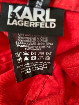 Karl Lagerfeld Czapka z daszkiem- uniwersalna czerwona