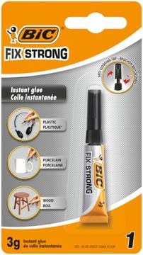 BIC FIX STRONG KLEJ SUPER GLUE BŁYSKAWICZNY SZYBKOSCHNĄCY MOCNY 3g