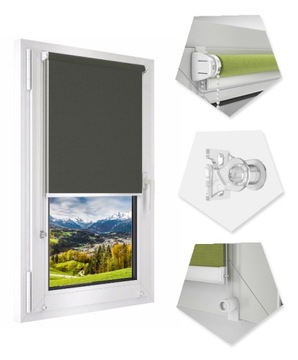 ROLETA OKIENNA GŁADKA MINI z NAPINACZEM 86x140 cm
