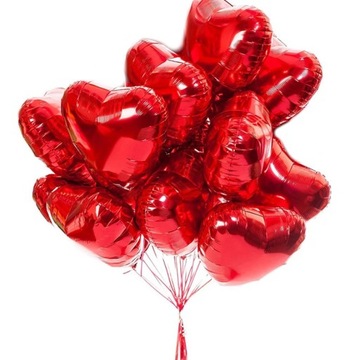 ZESTAW BALONÓW CZERWONE SERCA SERCE BALON NA HEL DLA KOBIET