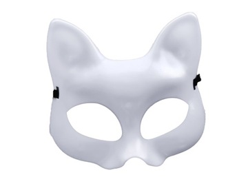 Plastikowa Biała Maska Kota KOT do malowania DIY