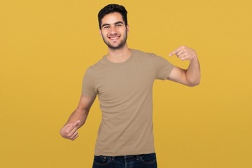 Koszulka męska PREMIUM 3XL kolor beżowy