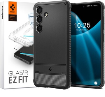 Etui + szkło hartowane do Galaxy S24 5G, Spigen Rugged Armor, obudowa