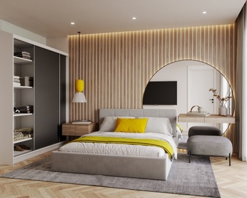 Двухвурный раздвижный гардероб Денвер 120 см + зеркало стержня Белый гардероб