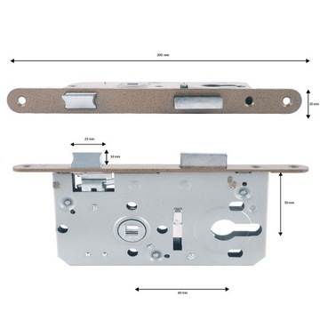 ЗАМОК ВРЕЗНЫЙ ДВЕРНОЙ 60/50 ВСТАВКА