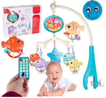 KARUZELA DO ŁÓŻECZKA Karuzelka POZYTYWKA z PROJEKTOREM LED na PILOT XL