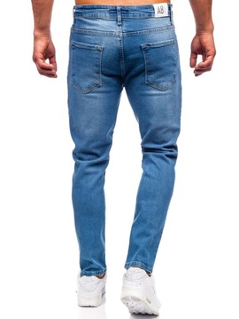 SPODNIE JEANSOWE MĘSKIE SLIM FIT GRANATOWE 6471 DENLEY_34/L