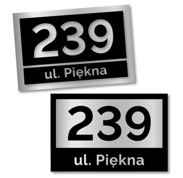 TABLICZKA Z NUMEREM DOMU I ADRESEM 30x20 cm 3D