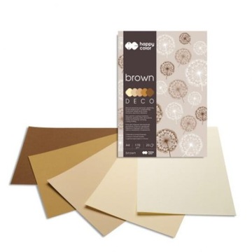 Blok tech. A4 HAPPY COLOR Deco 5 odcieni BROWN