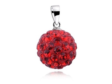 ZAWIESZKA CZERWONA KULKA SWAROVSKI CRISTAL 12MM
